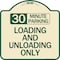 Signmission 30 Minute Parking Loading and Unloading Heavy-Gauge Aluminum Sign, 18" x 18", TG-1818-24426 A-DES-TG-1818-24426 - alternate 1